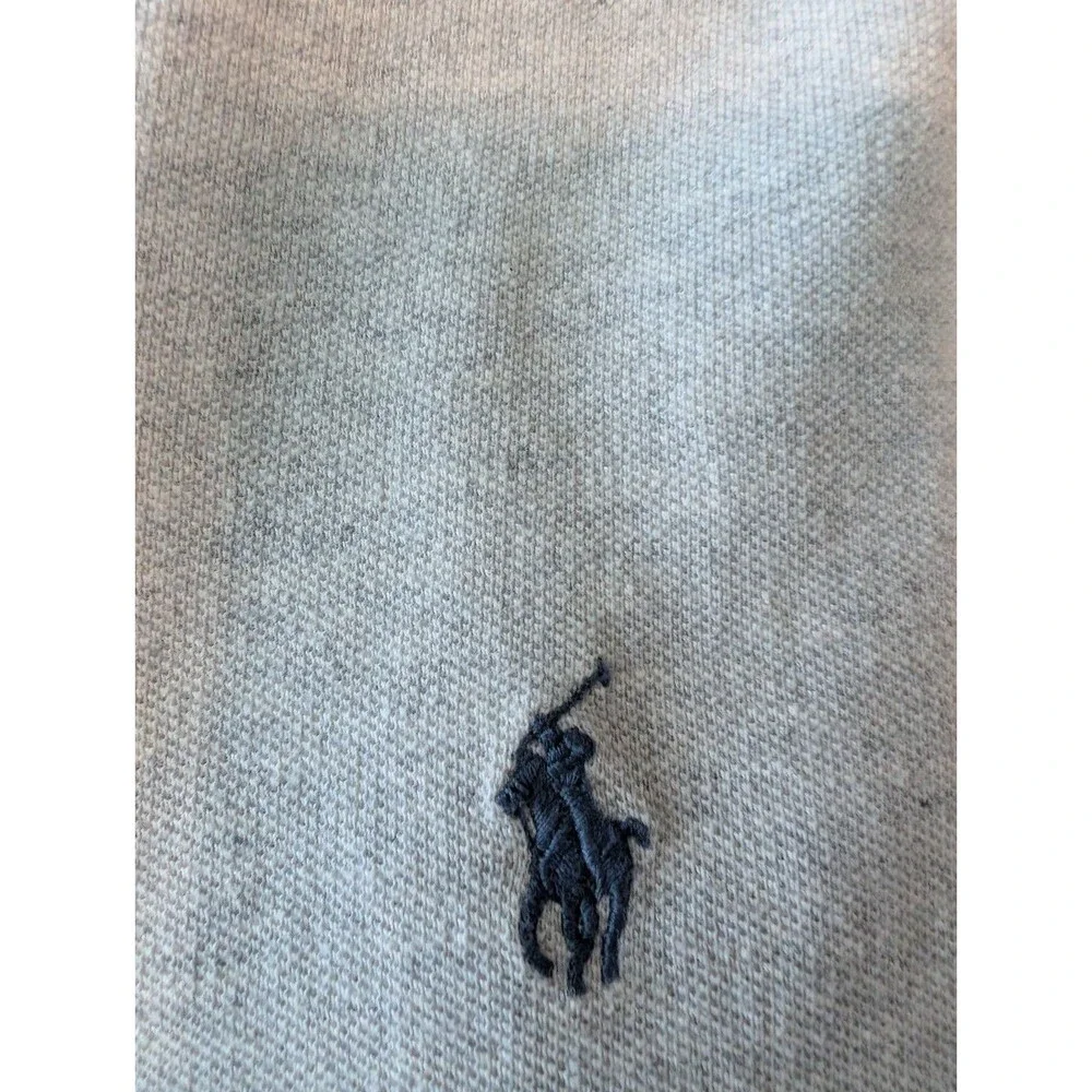 Ralph Lauren custom fit polo gray with navy blue logo size L